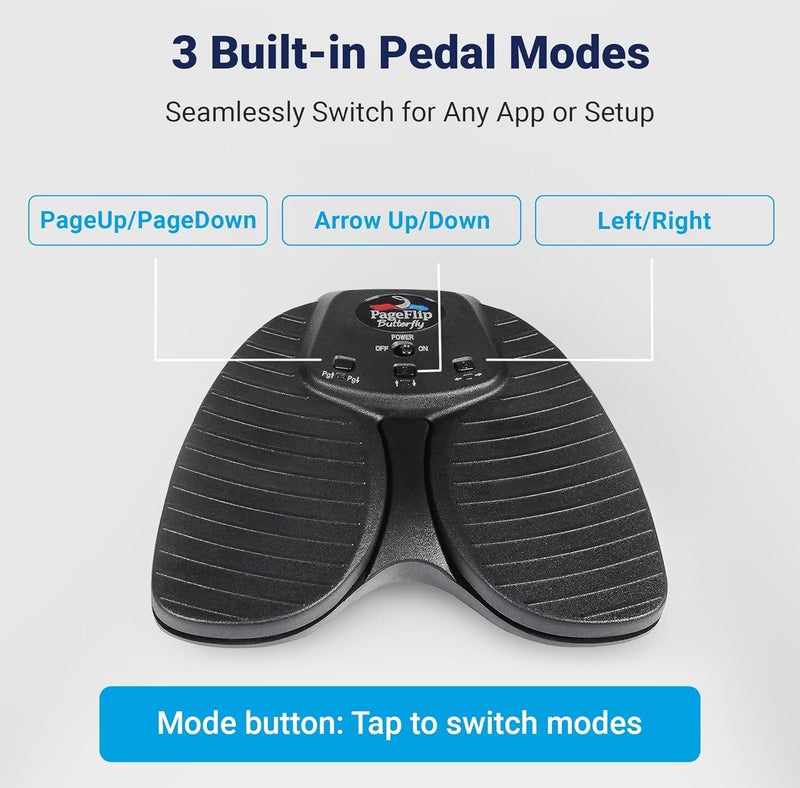 PageFlip Butterfly Bluetooth Page Turner Pedal – Silent, Rugged Foot Pedal Page Turner for iPad, Android & PC – Hands-Free Sheet Music Control – Works with forScore, OnSong, MobileSheets and 100+ more - Image 5